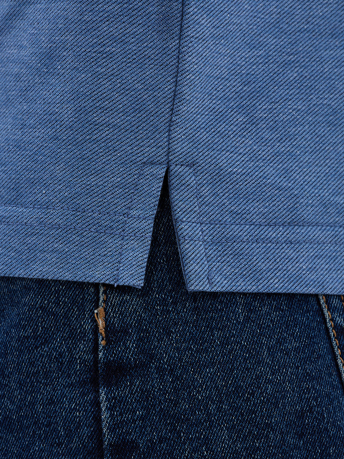 G155-TD1246-LT9322-1 (джинс) Джемпер мужской с воротником поло