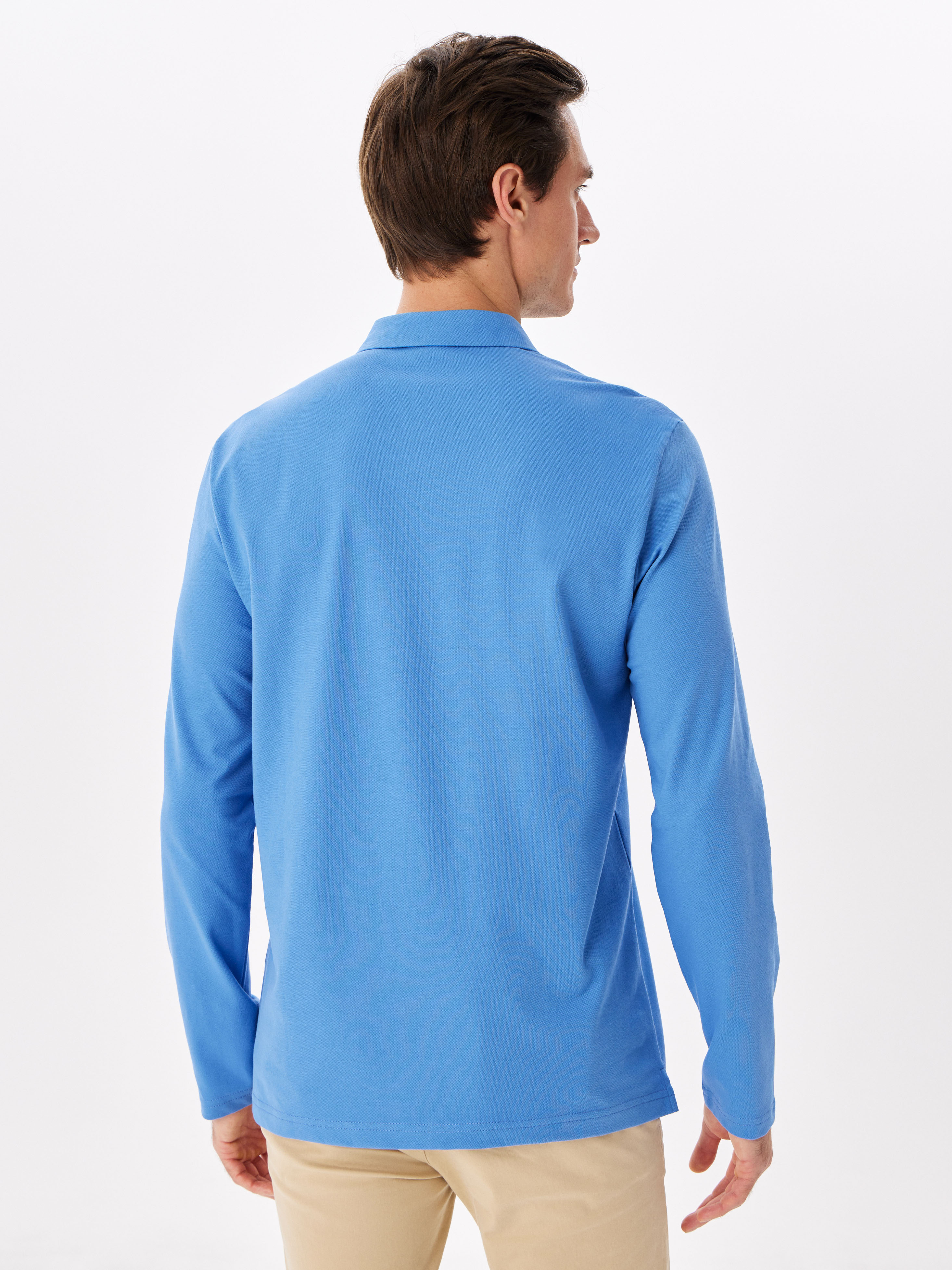 G155-PO1246-SA5047 (джинс) Джемпер мужской с воротником поло