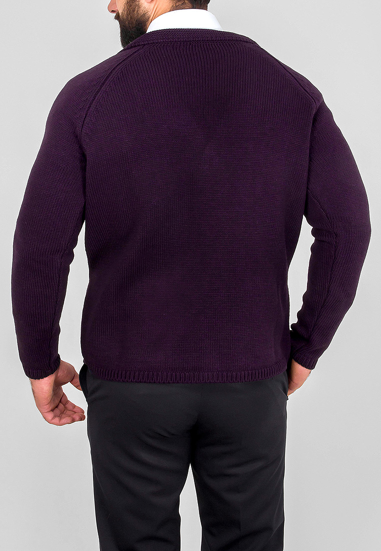G136-07-косы D2 (т.фиолет.) Кардиган мужской