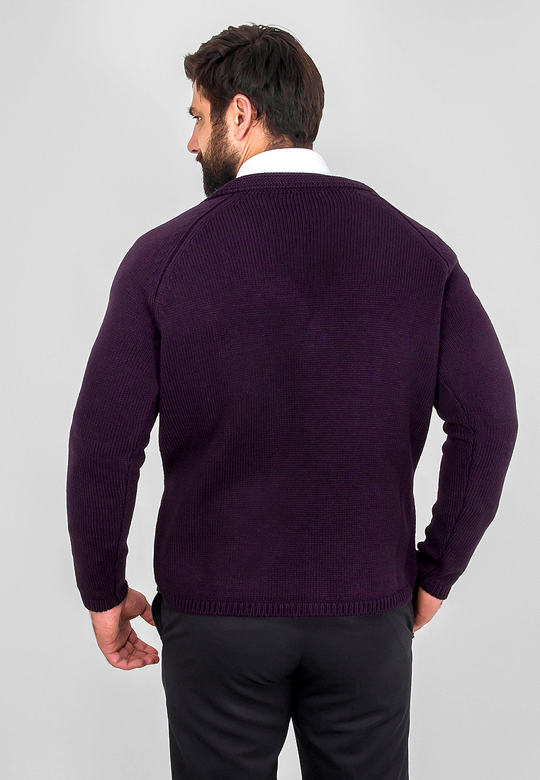 G136-07-косы D2 (т.фиолет.) Кардиган мужской
