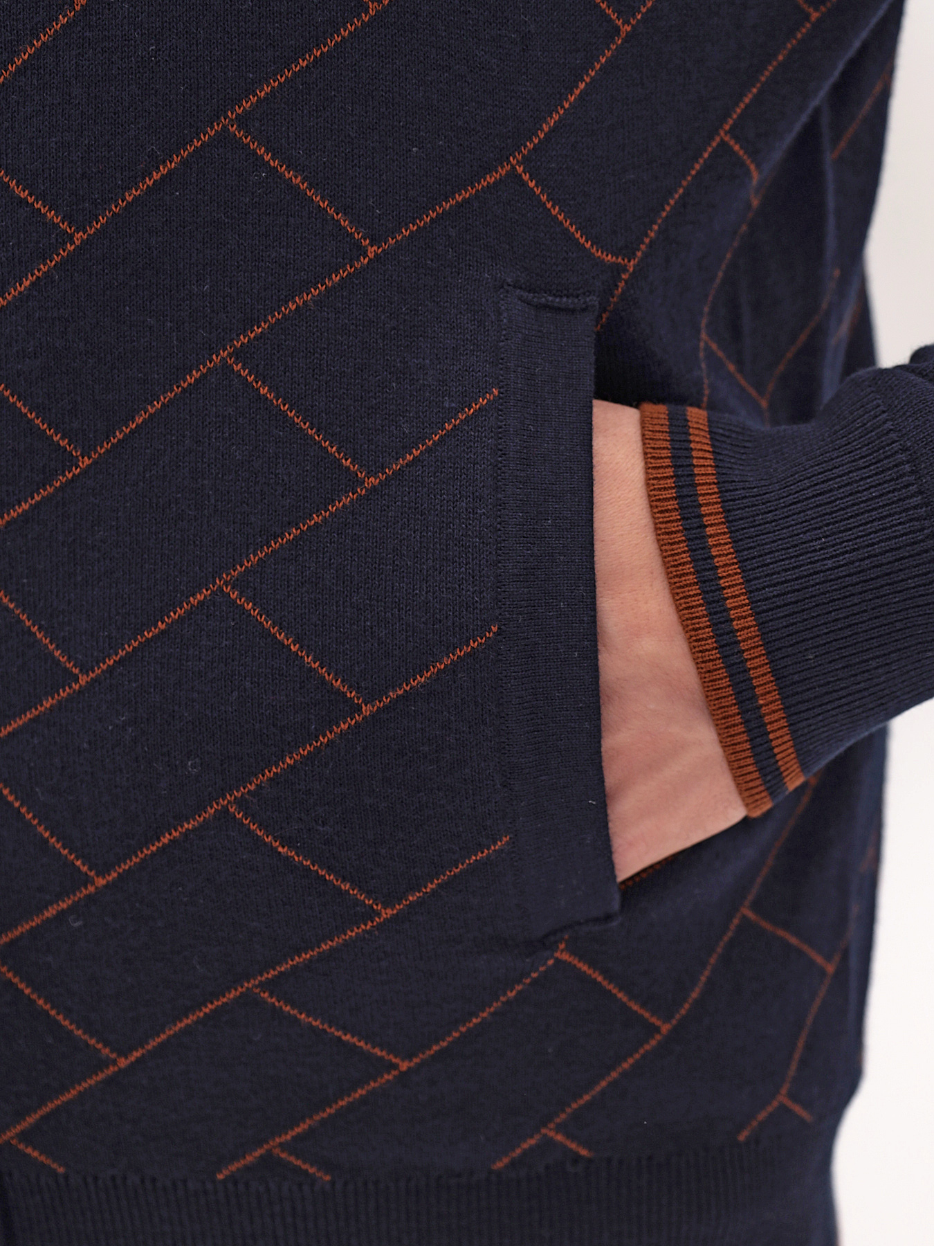 G140-63PC cтрит (т.синий/охра) Кардиган мужской