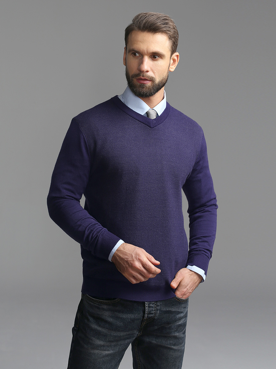 G124-Oxford (фиолетовый) Джемпер мужской