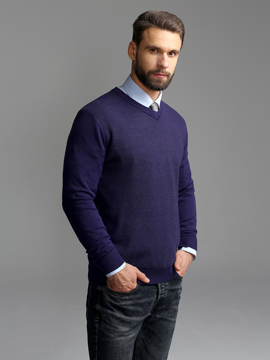 G124-Oxford (фиолетовый) Джемпер мужской