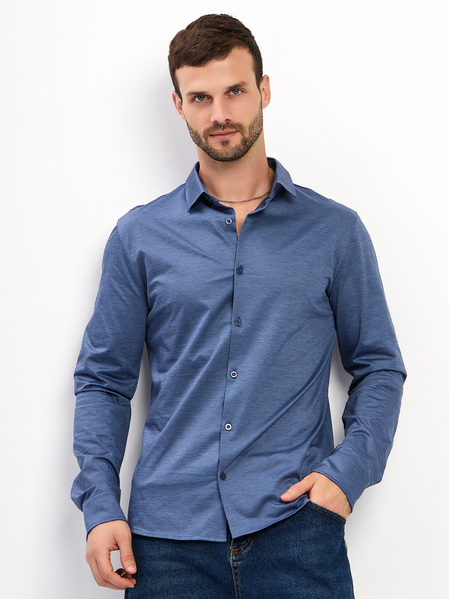 SK233/131/1638/SZR Рубашка трикотажная мужская