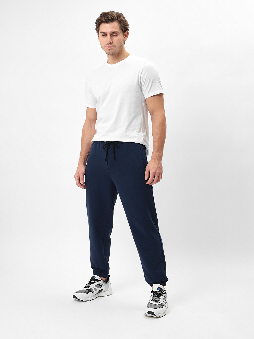 G-TRK-OZ03-001K-т.синий Брюки мужские трикотажные