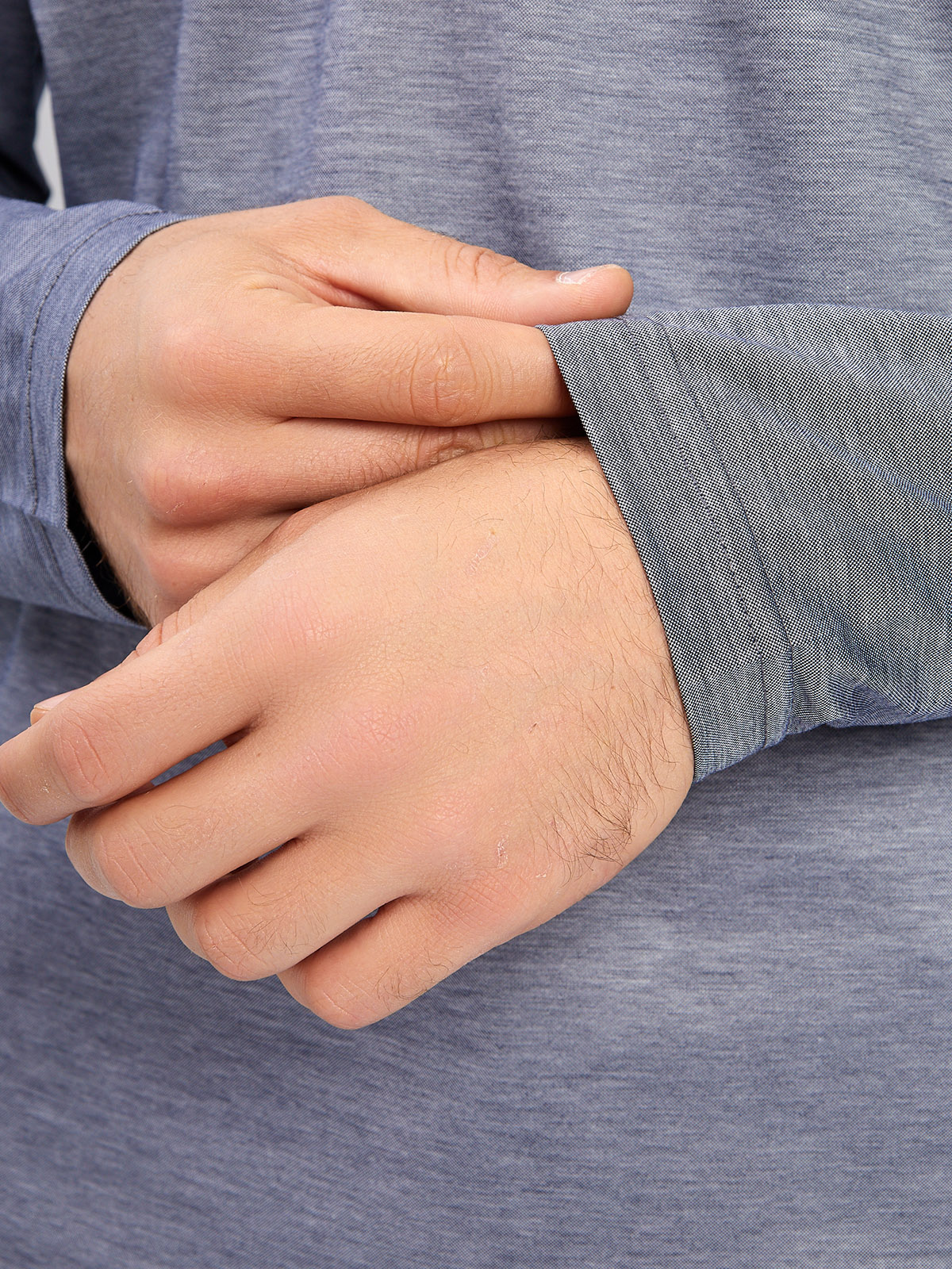 G155-PM4-LT1636 (сине-серый) Джемпер мужской с воротником поло