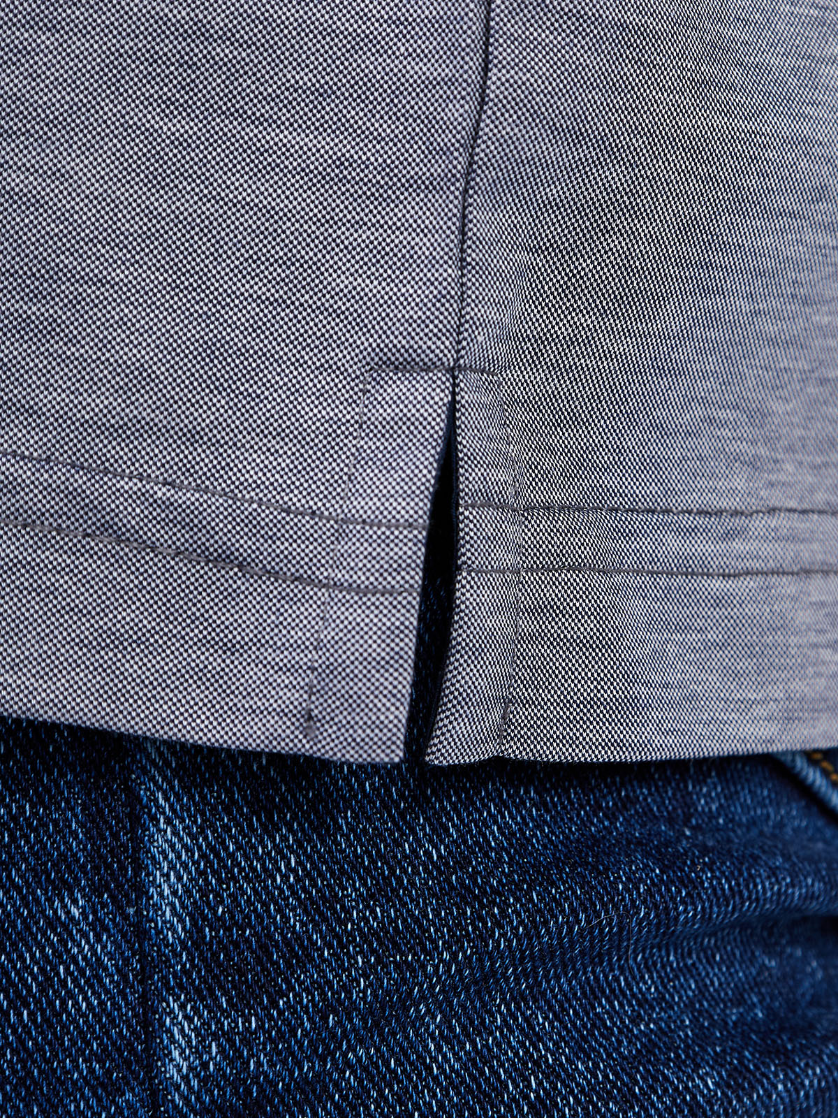 G155-PM4-LT1636 (сине-серый) Джемпер мужской с воротником поло