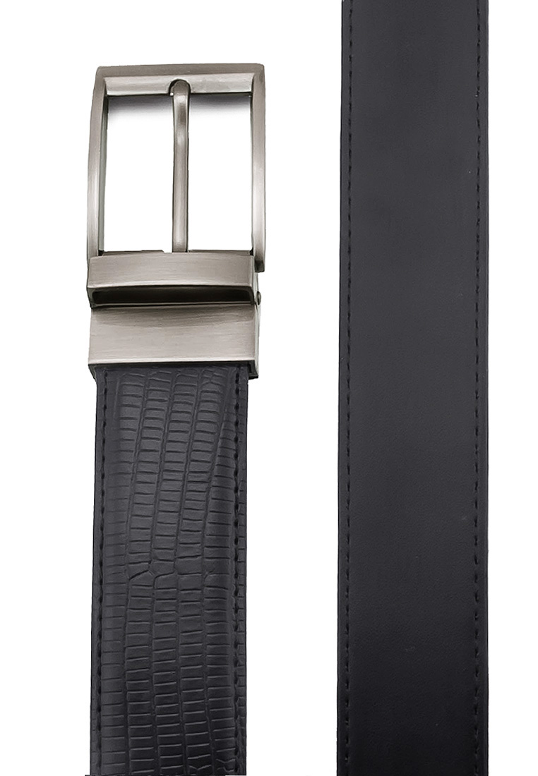 Gt334 кожа/кожа двустор. черный Ремень кожаный мужской