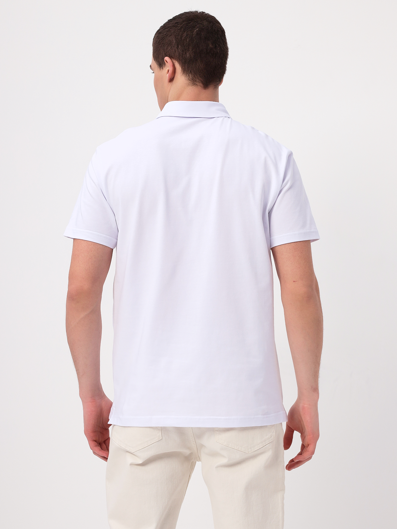 G144-KO124T-SA5000 (белый) Джемпер мужской с воротником поло короткий рукав