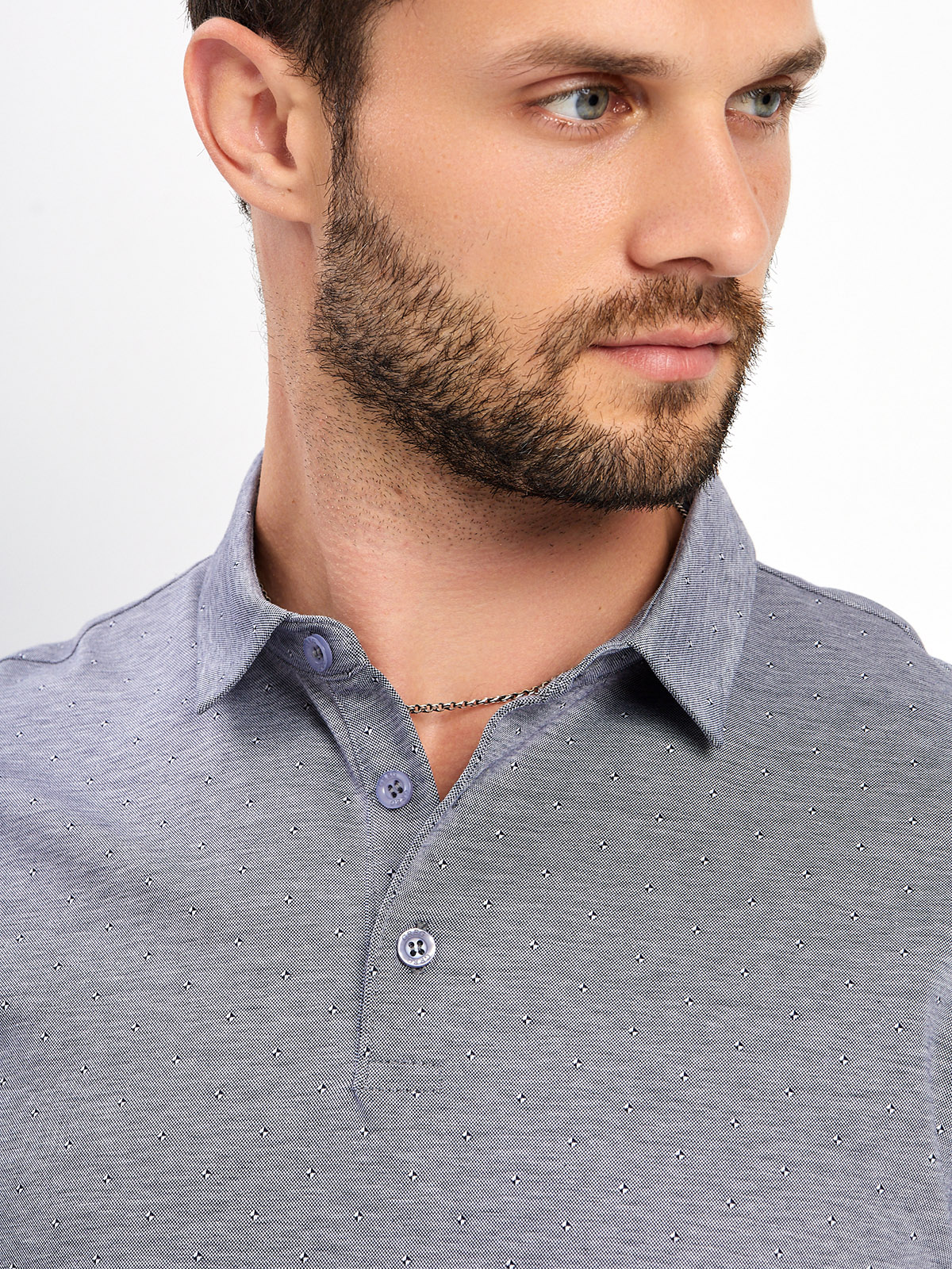 G155-PD4-LT0811 (серый) Джемпер мужской с воротником поло