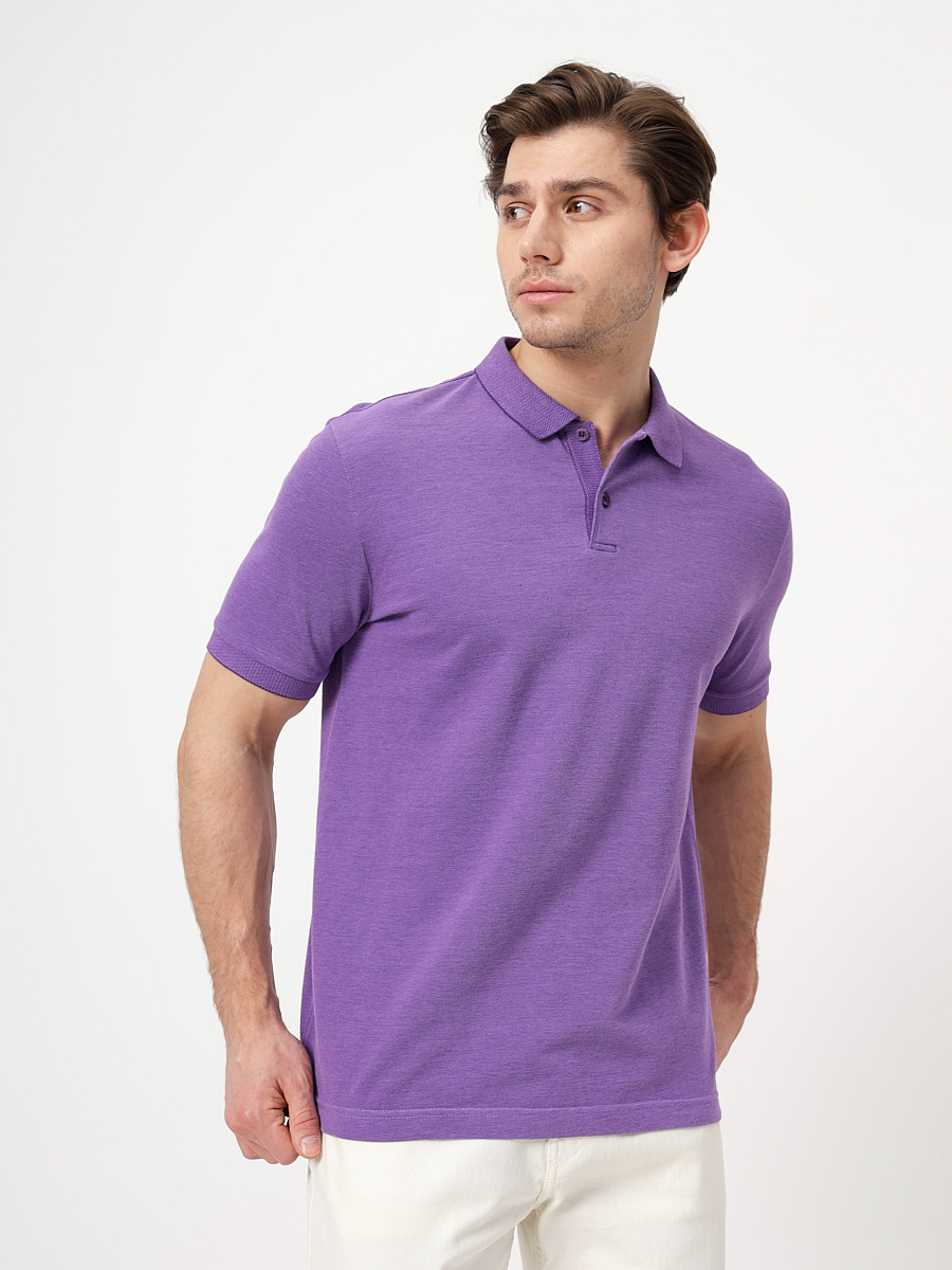 G144V-PH4-OZ7 (сиреневый)_V Джемпер мужской с воротником поло короткий рукав