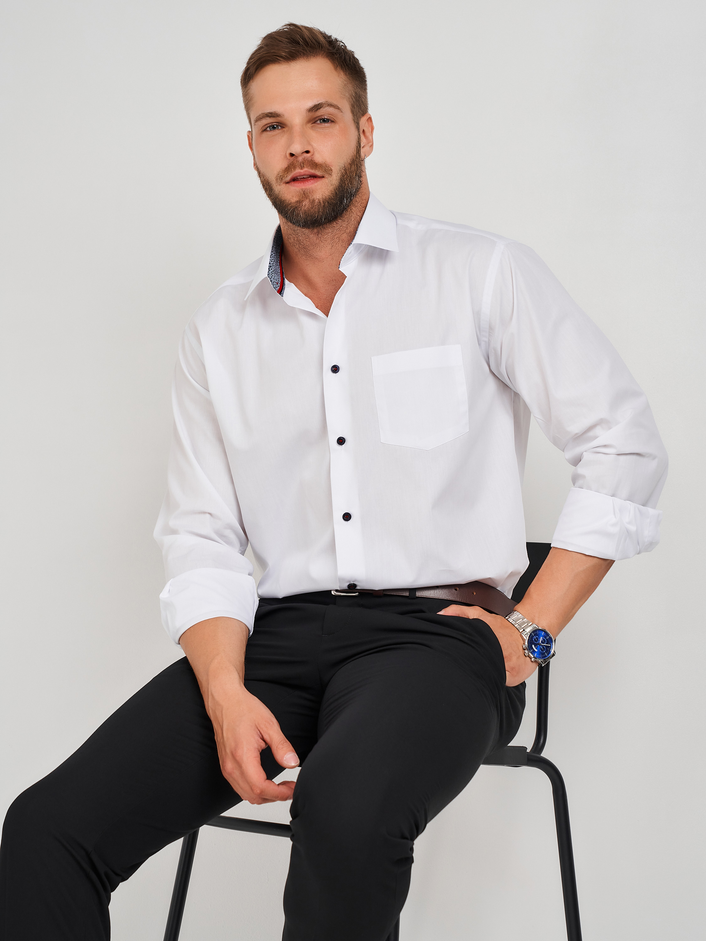 c100/157/ice/14p Сорочка мужская длинный рукав