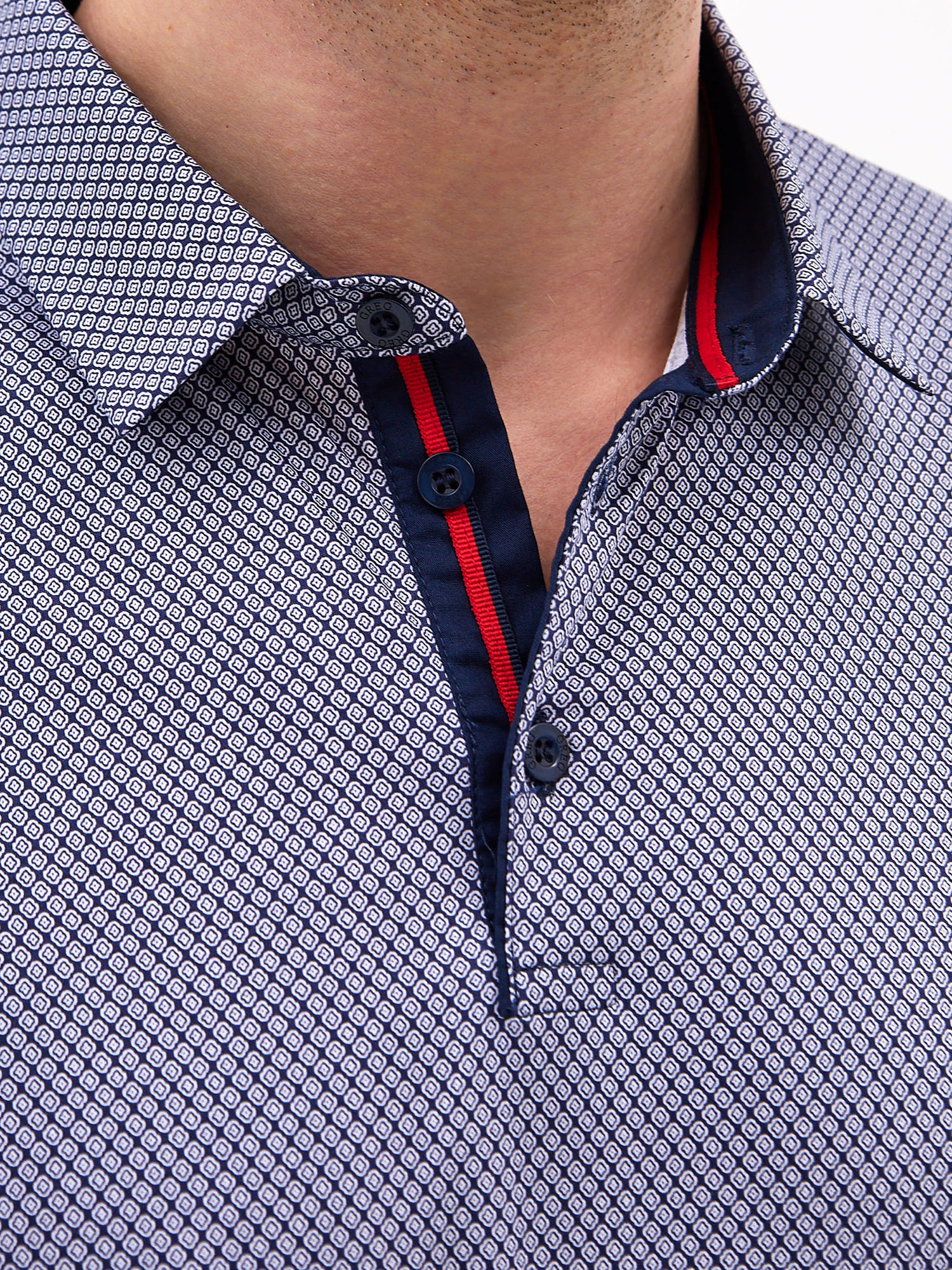 G144-TD1246T-LT4618 (синий) Джемпер мужской с воротником поло короткий рукав