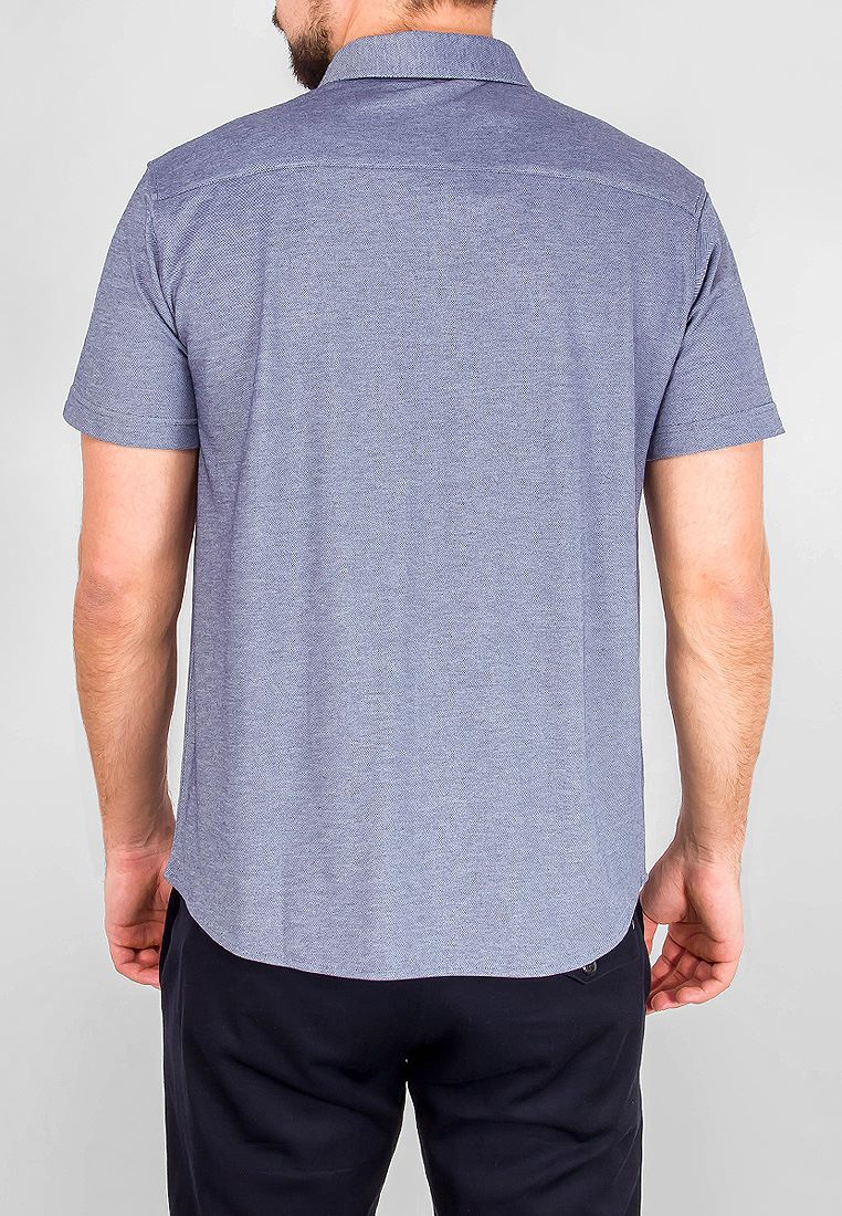 G143-RH03-2 (синий) Батник мужской трикотажный короткий рукав