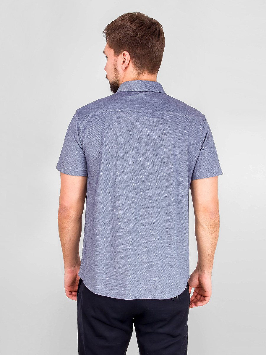 G143-RH03-2 (синий) Батник мужской трикотажный короткий рукав