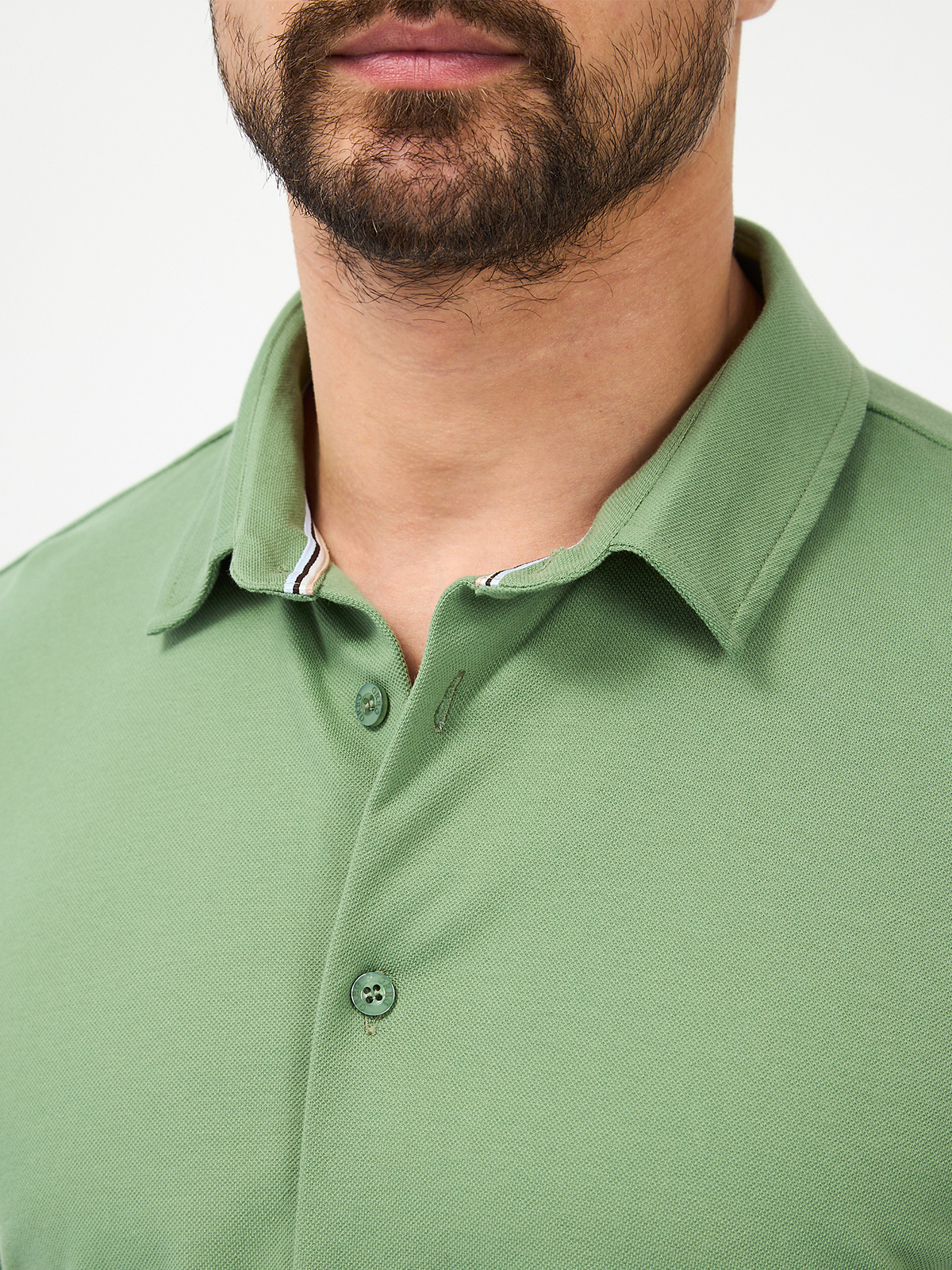 G158ZR-PO1T-SA2096 (хаки) Рубашка трикотажная мужская короткий рукав