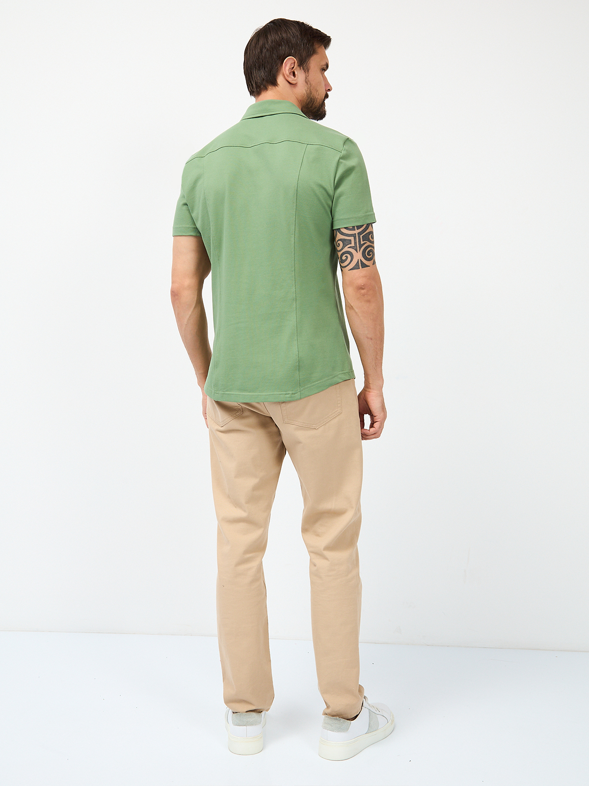 G158ZR-PO1T-SA2096 (хаки) Рубашка трикотажная мужская короткий рукав