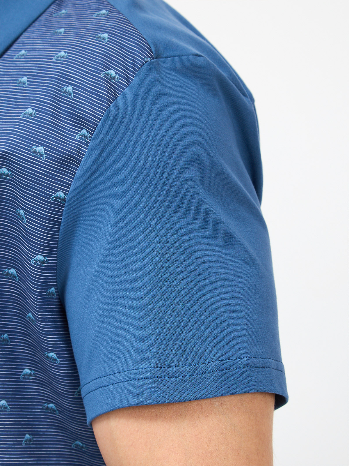 G143-KD1467T-LG2832 (т.джинс) Рубашка трикотажная мужская короткий рукав