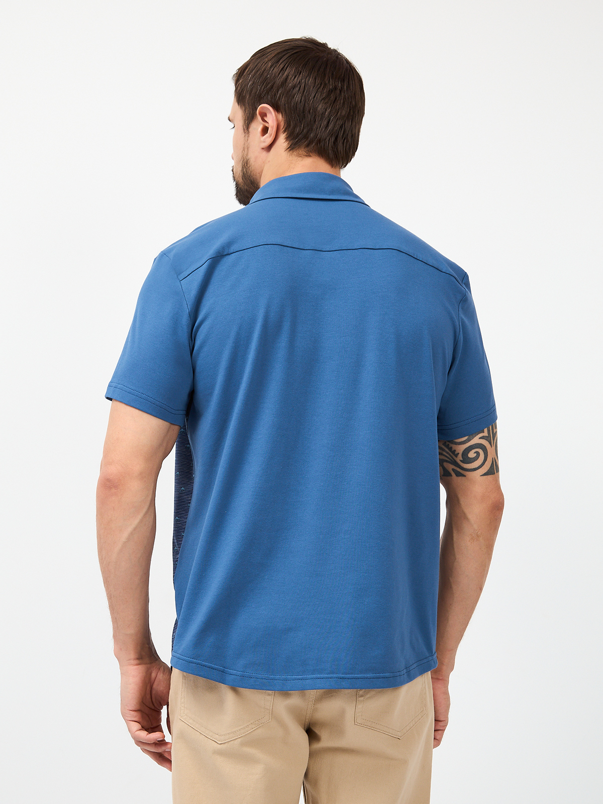 G143-KD1467T-LG2832 (т.джинс) Рубашка трикотажная мужская короткий рукав