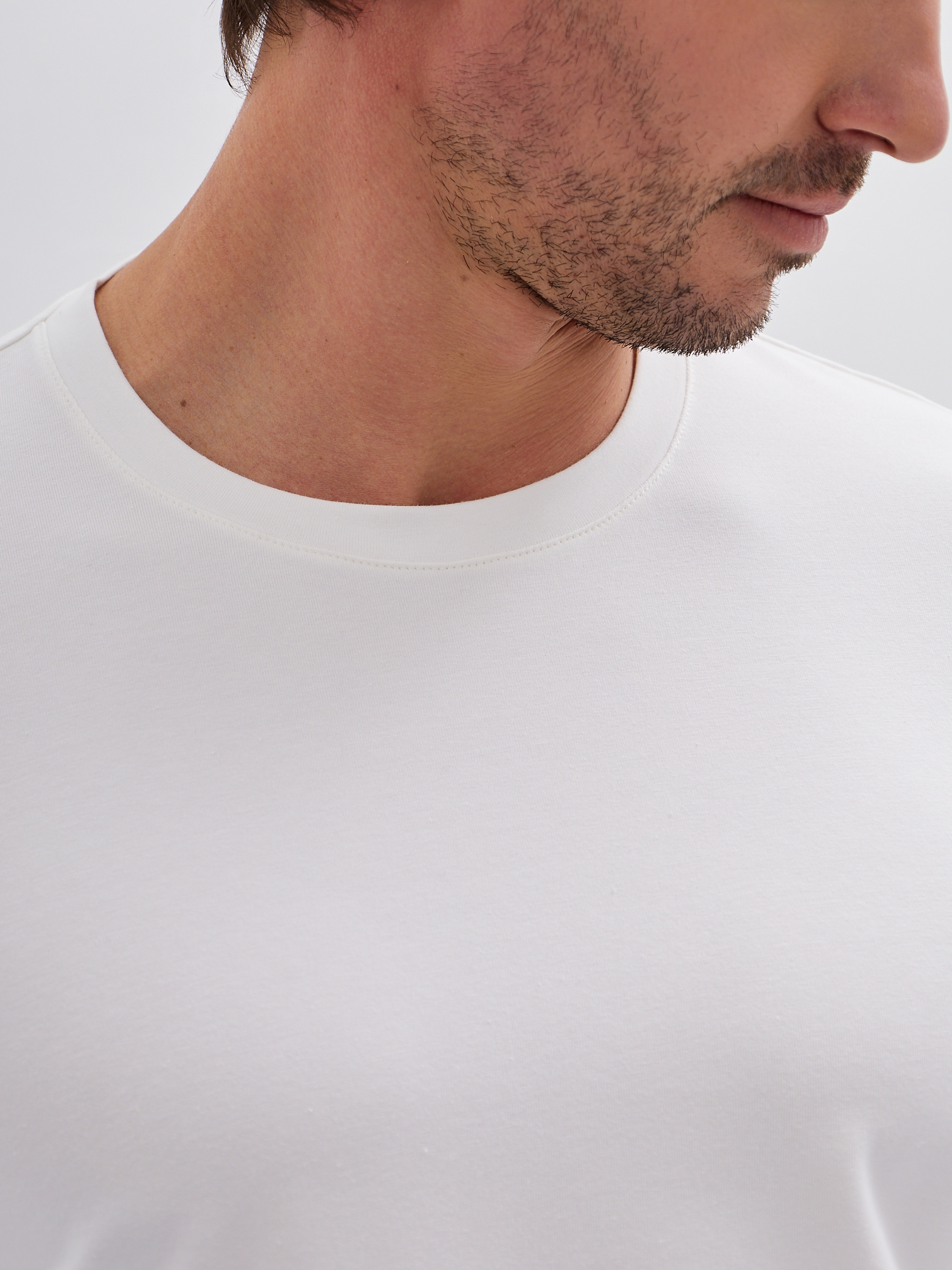 G145-KO-HJ-10001-N (экрю) Футболка мужская короткий рукав