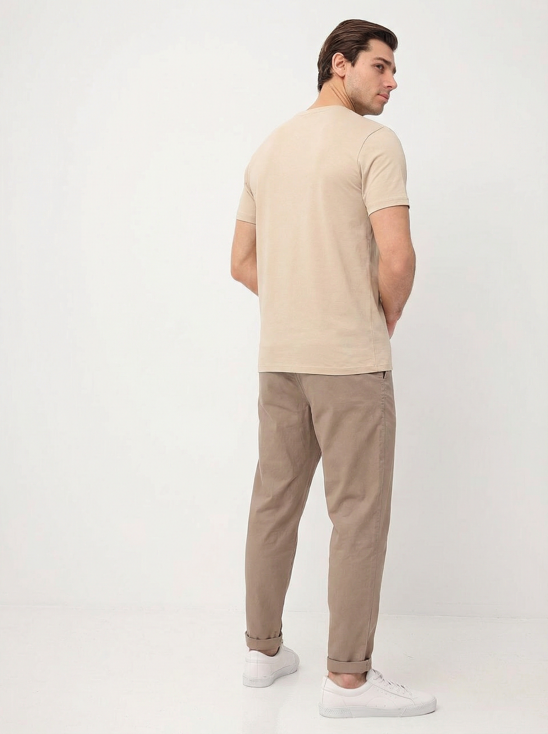 G145-PO-HJ-4T (бежевый) Футболка мужская короткий рукав