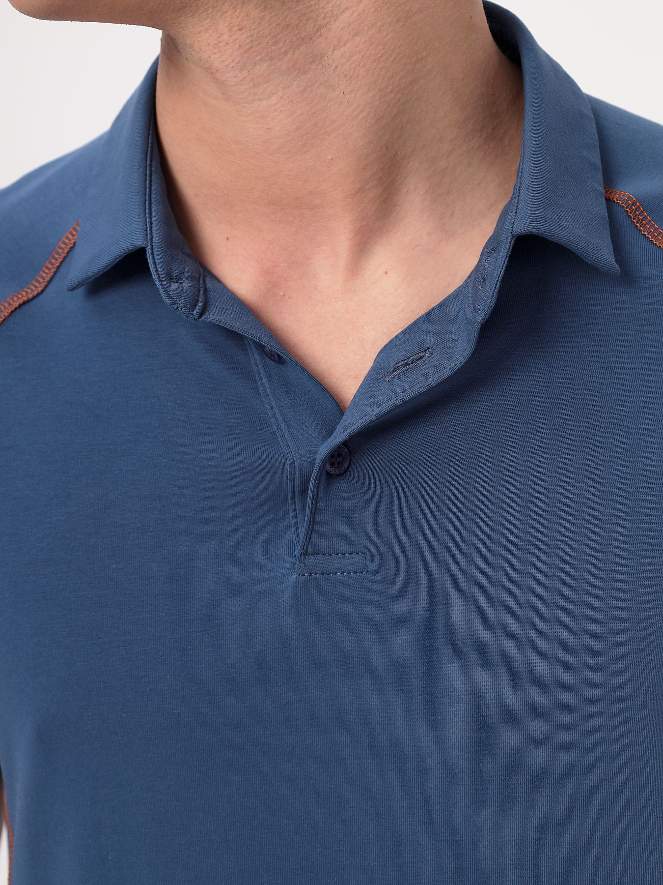 G152RZR-KO-SA5121-STR (т.джинс) Джемпер мужской с воротником поло короткий рукав