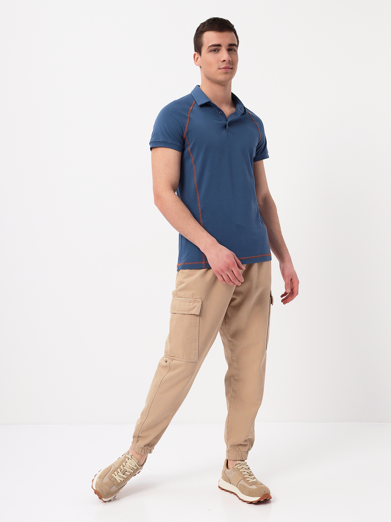 G152RZR-KO-SA5121-STR (т.джинс) Джемпер мужской с воротником поло короткий рукав