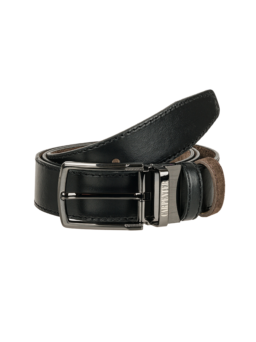 Cr42 замша/кожа двустор. т.корич Ремень кожаный мужской