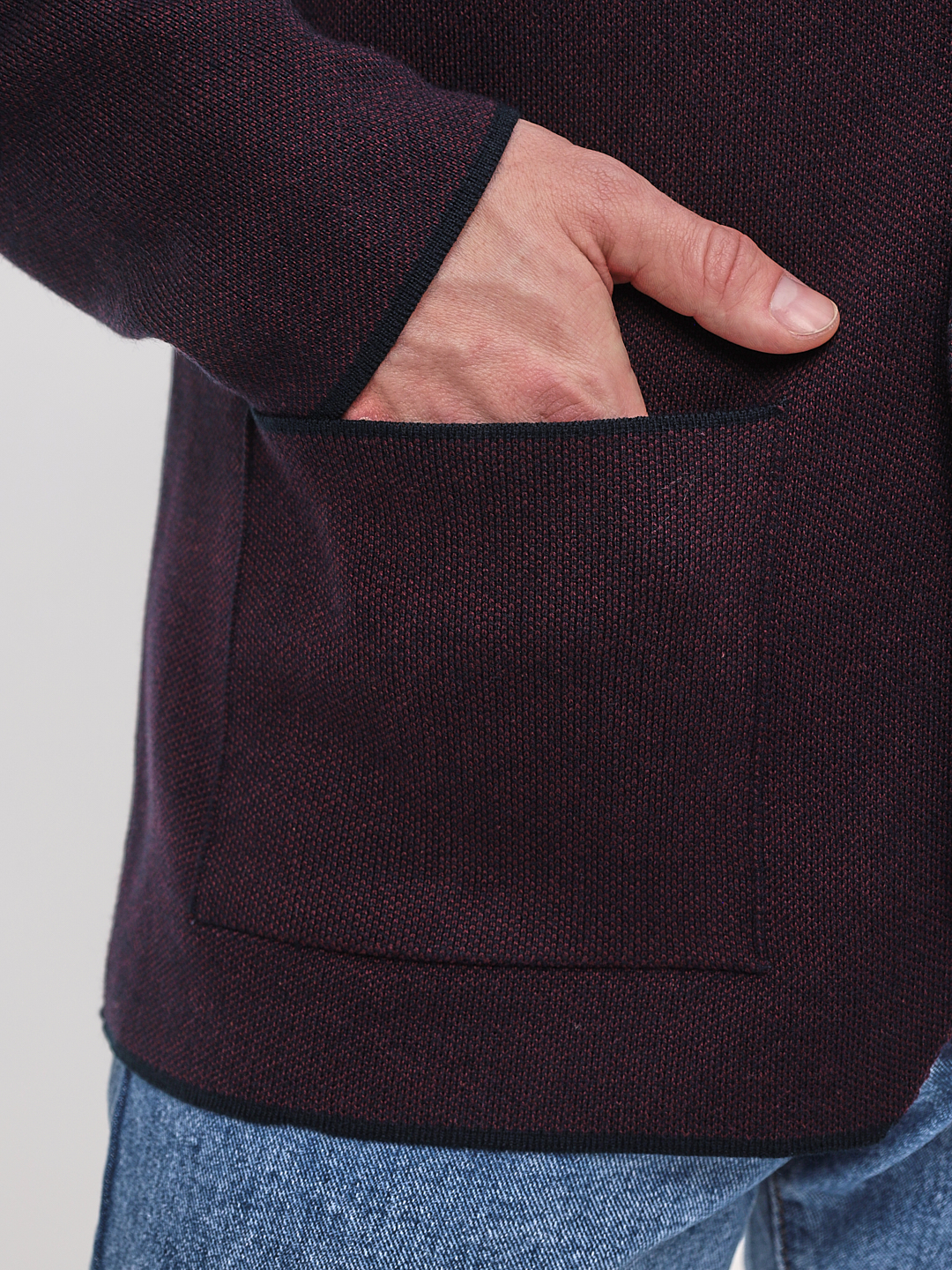 G136-KF-жаккард (бордо470) Кардиган мужской