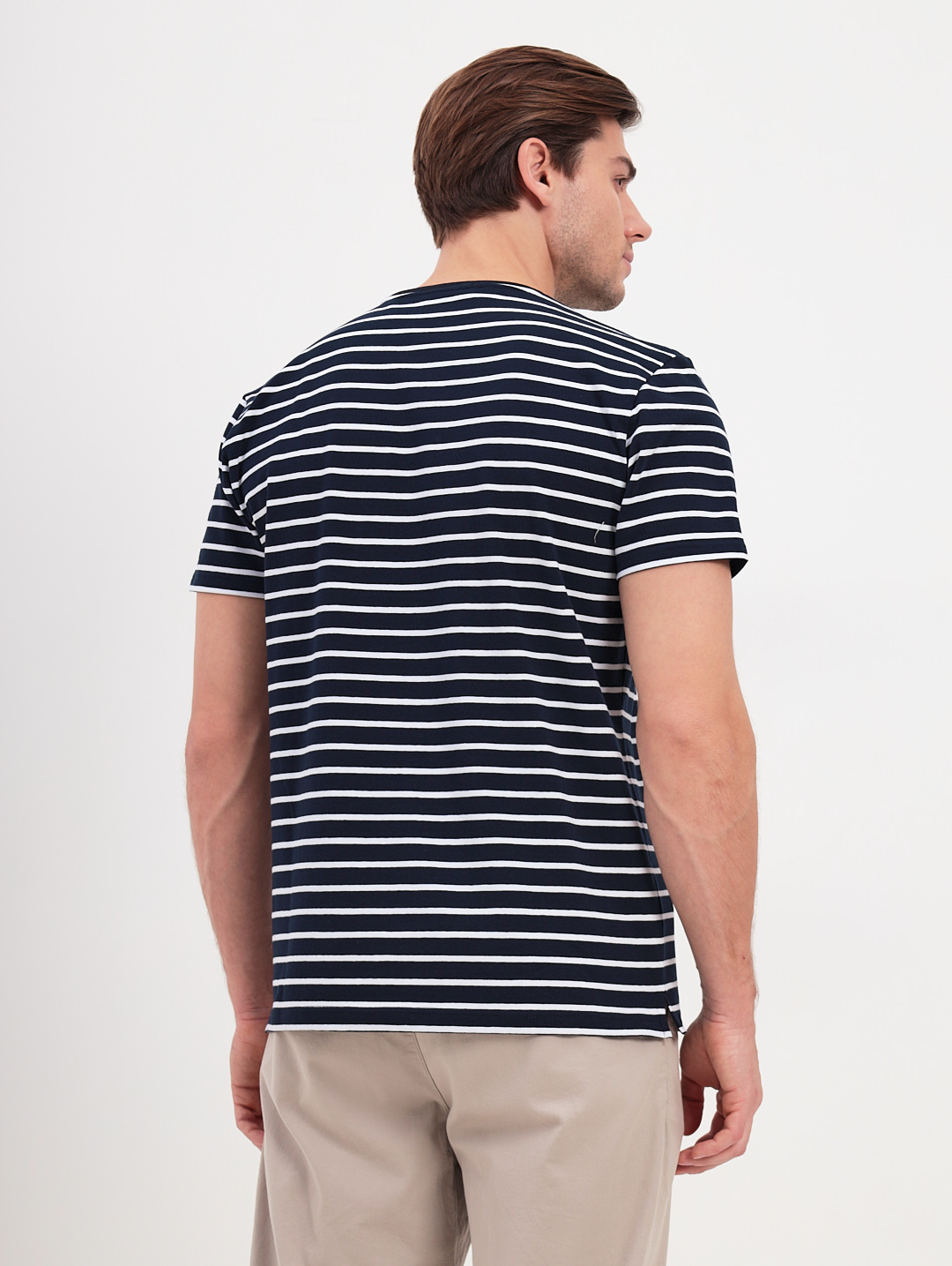 G145-KD14T-UT21 (белая полоска) Футболка мужская короткий рукав