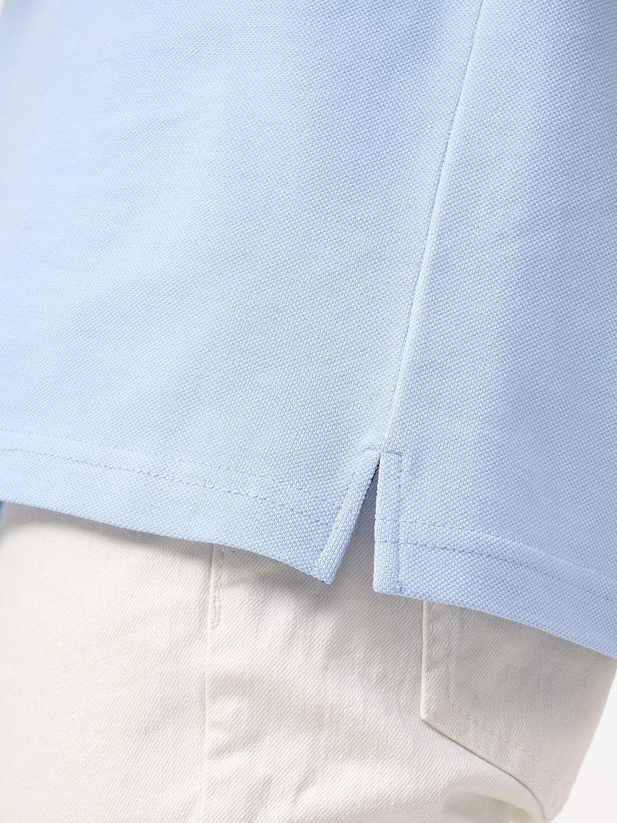 G144-PO124T-CTP178 (голубой) Джемпер мужской с воротником поло короткий рукав