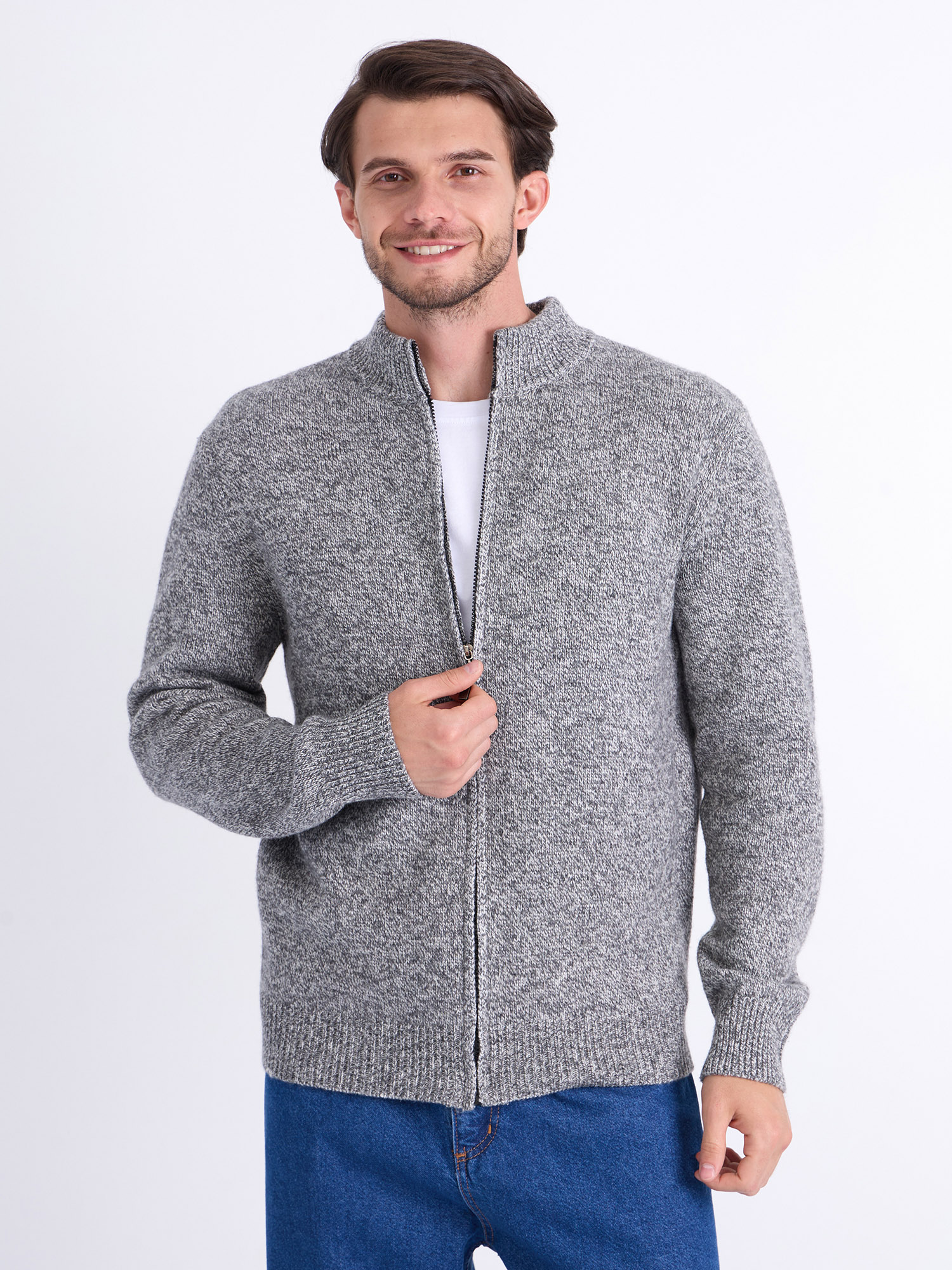 G139-RC03 (серый меланж) Кардиган мужской