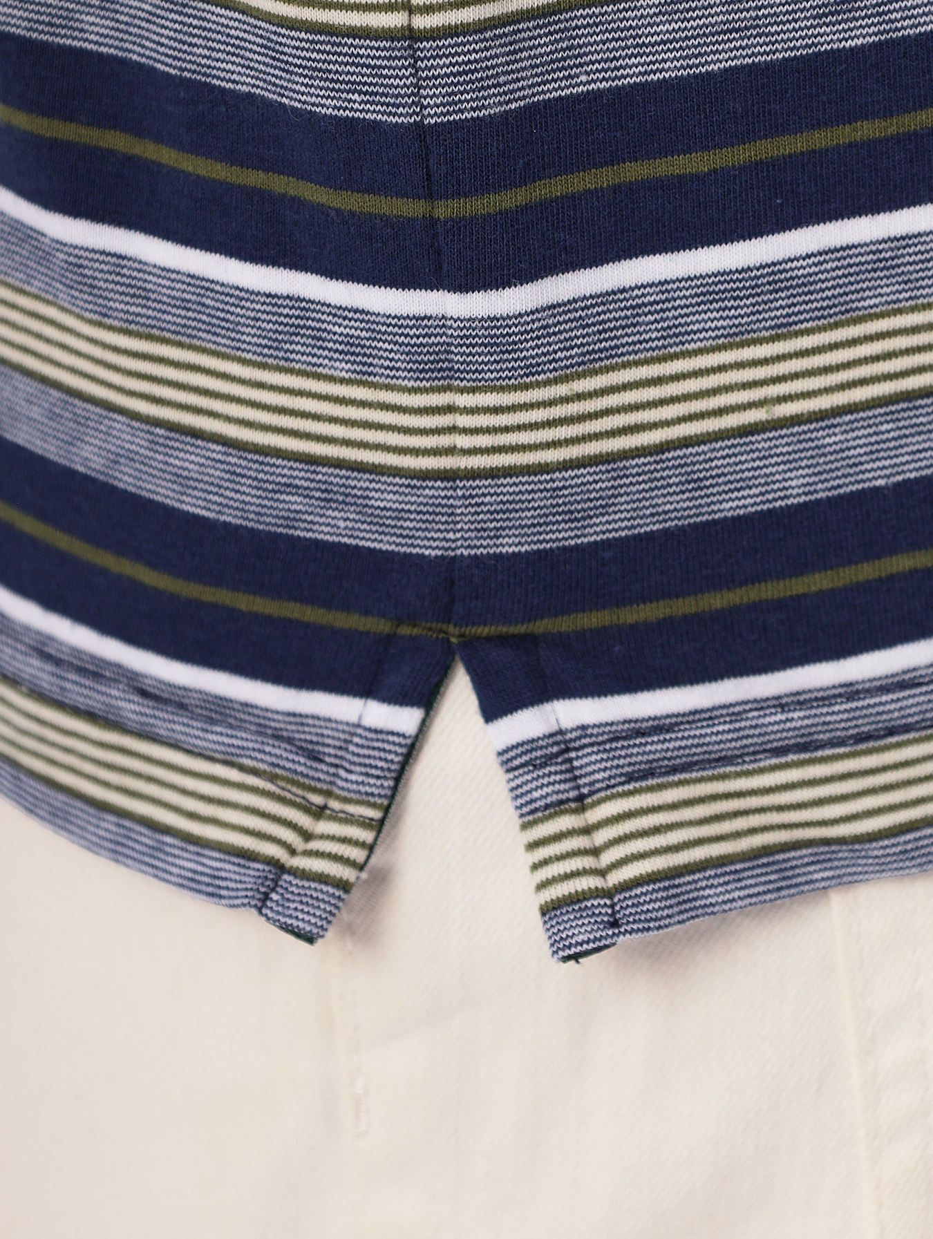 G144-KD1246T-HS050 (сине-зел. полоска) Джемпер мужской с воротником поло короткий рукав