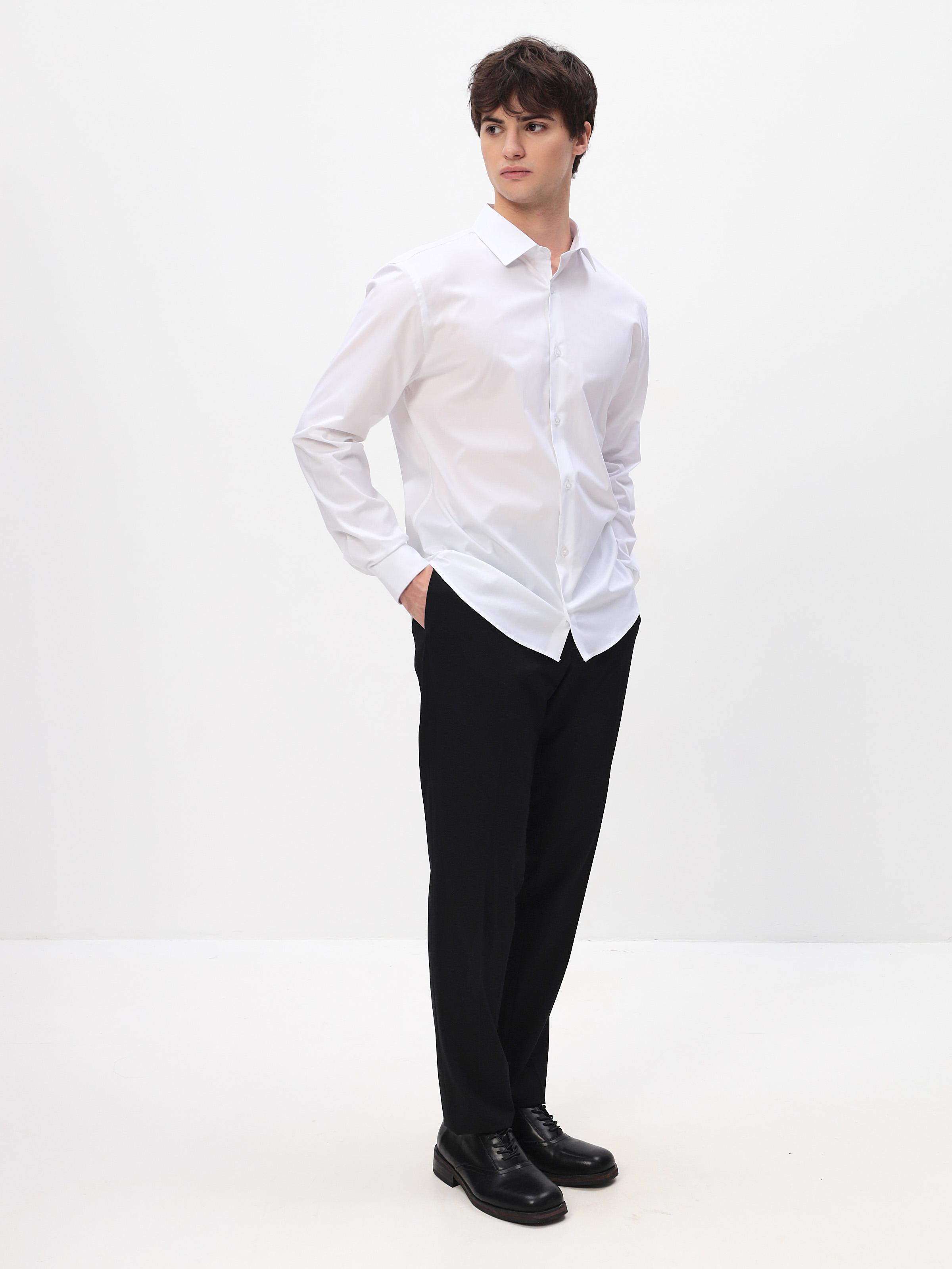 100/237/WH/ZVN_SL STRETCH Сорочка мужская длинный рукав