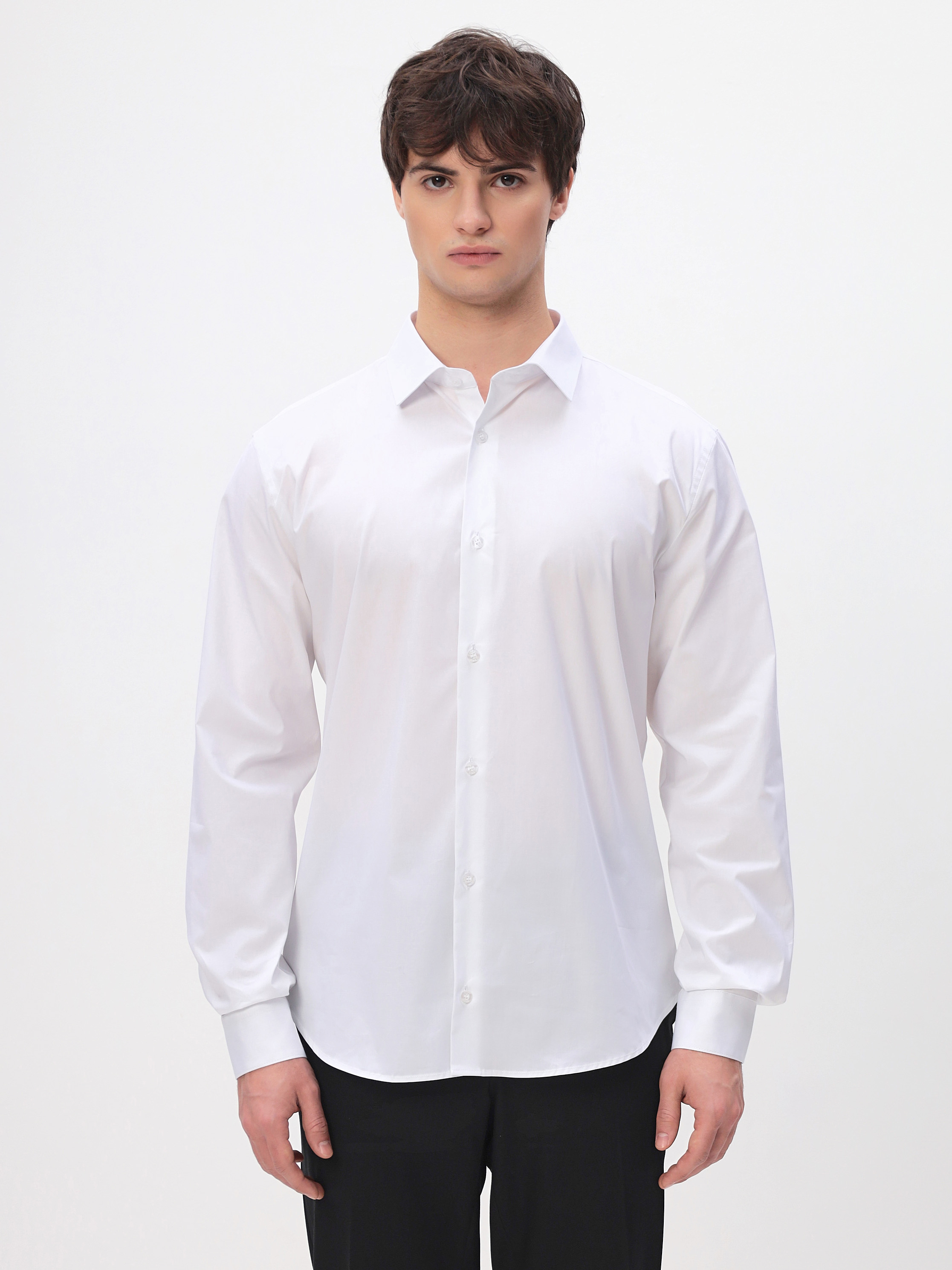 100/237/WH/ZVN_SL STRETCH Сорочка мужская длинный рукав