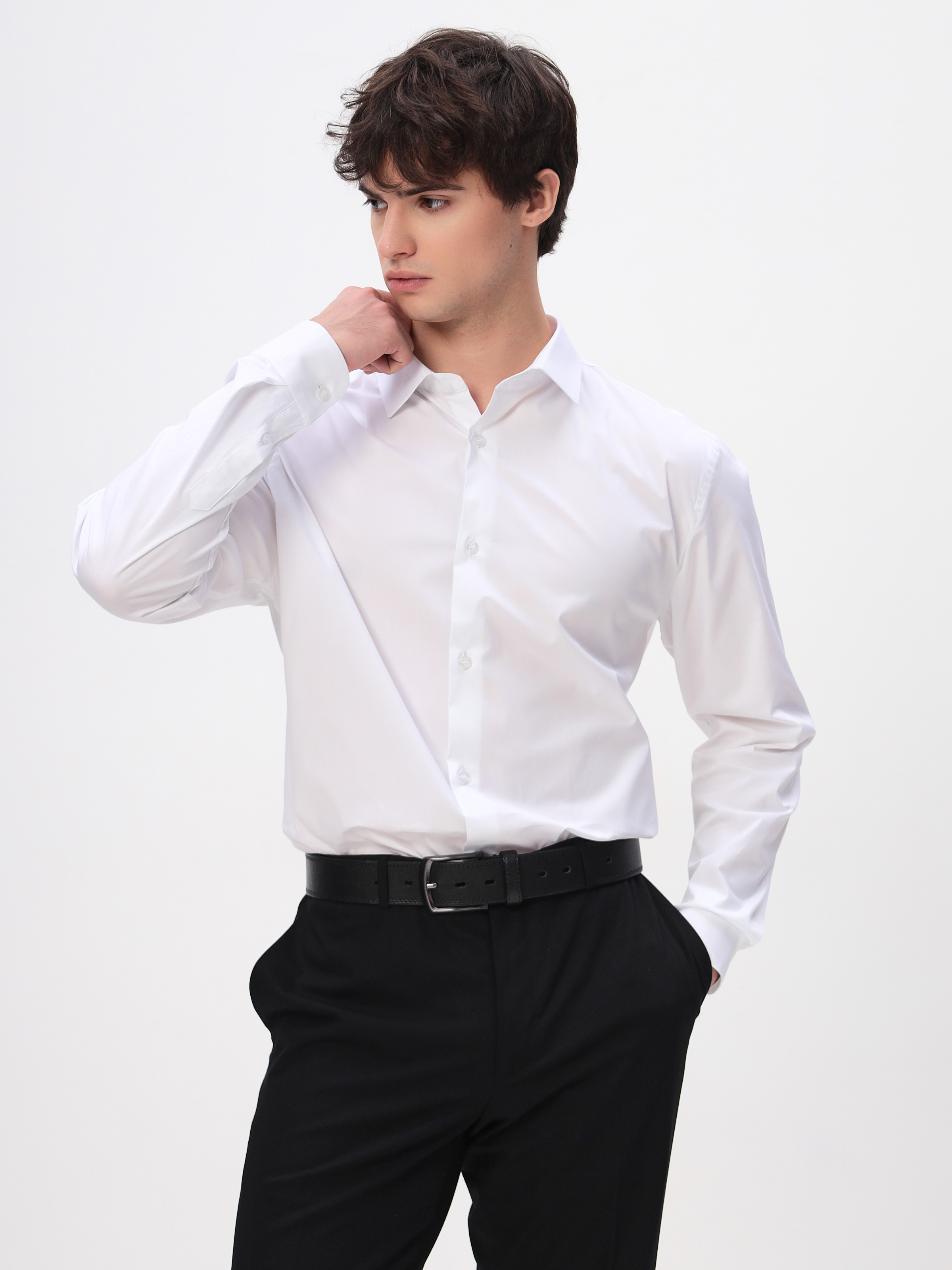 100/237/WH/ZVN_SL STRETCH Сорочка мужская длинный рукав