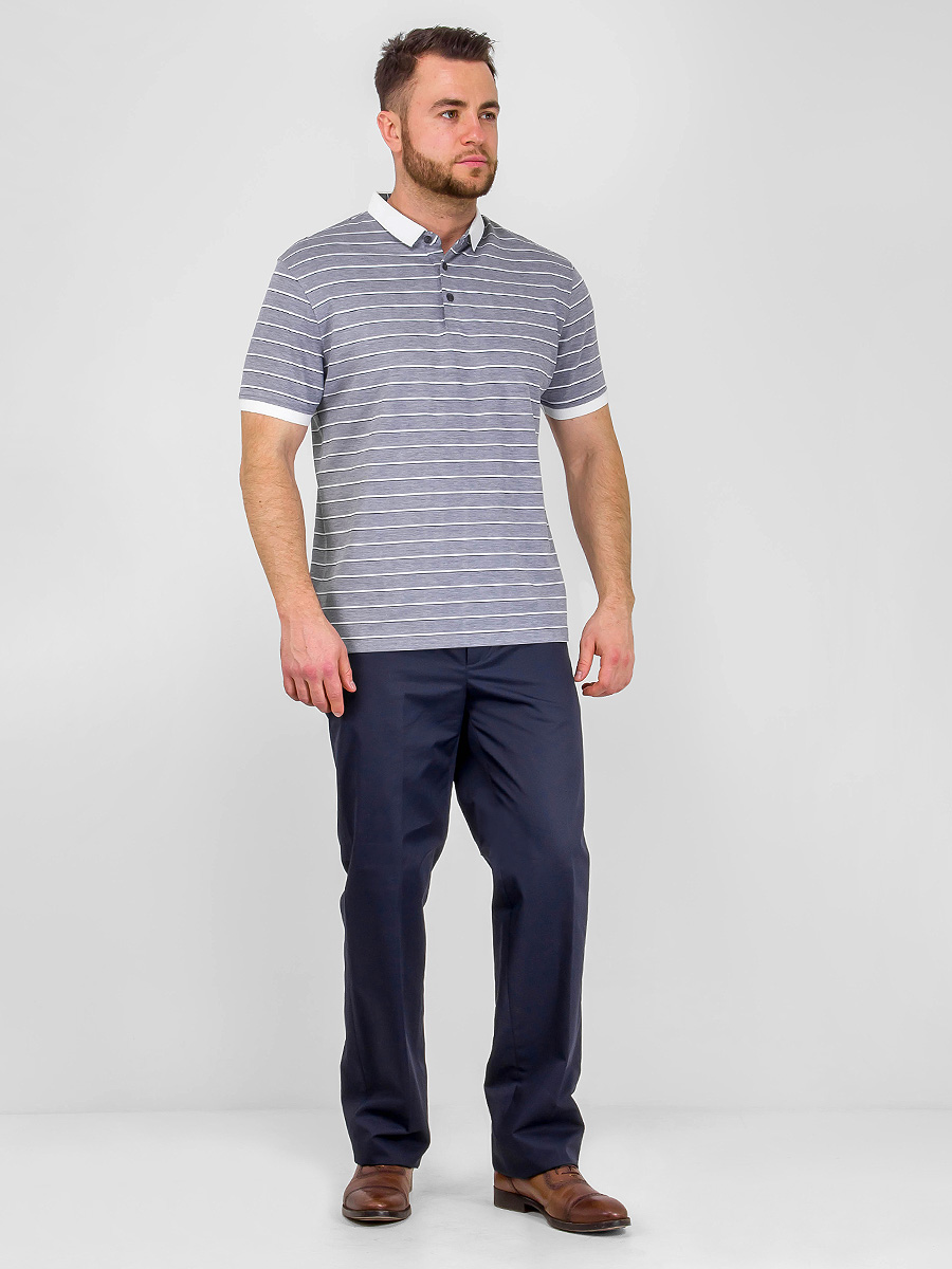 G144-ZH-2 (серый м.) Джемпер мужской с воротником поло короткий рукав