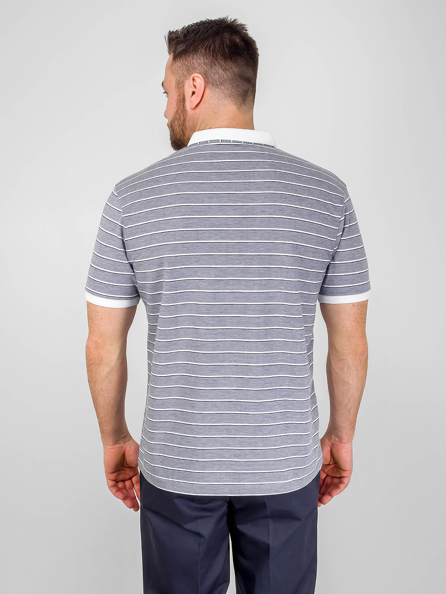 G144-ZH-2 (серый м.) Джемпер мужской с воротником поло короткий рукав