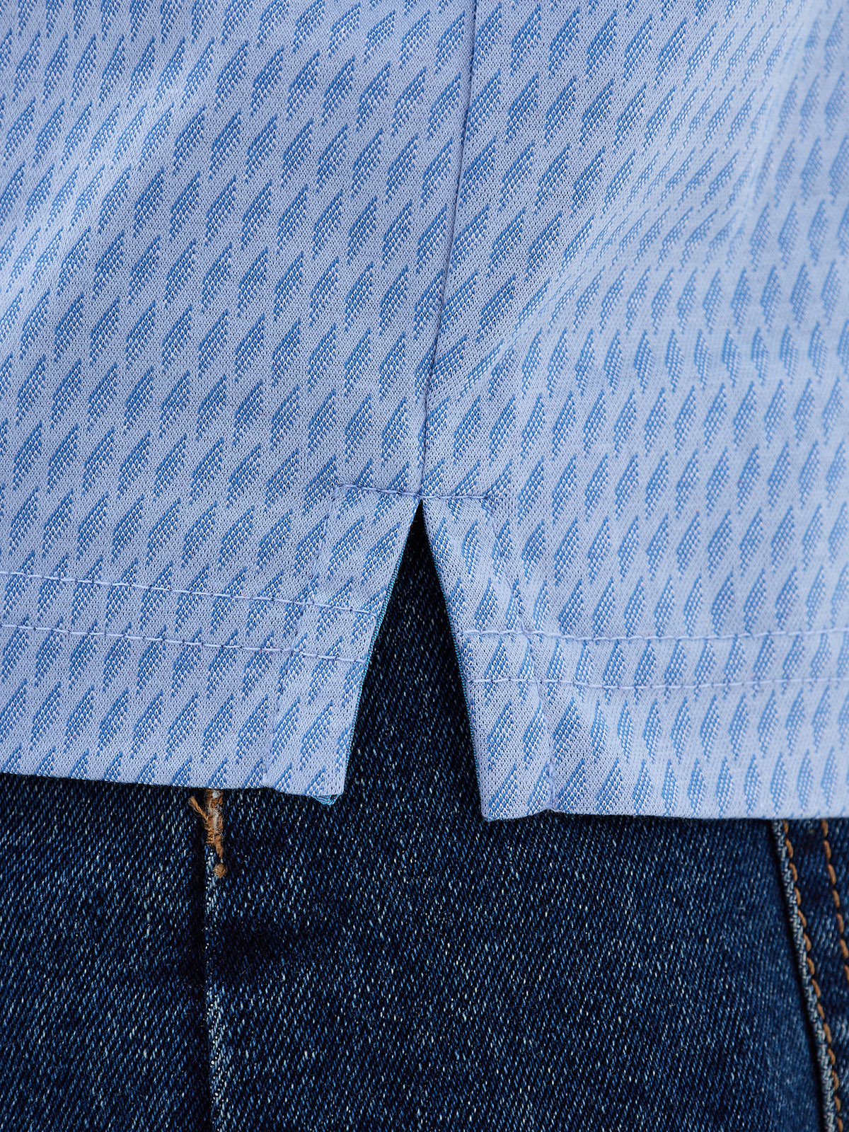 G155-TD1246-LT5140 (голубой) Джемпер мужской с воротником поло