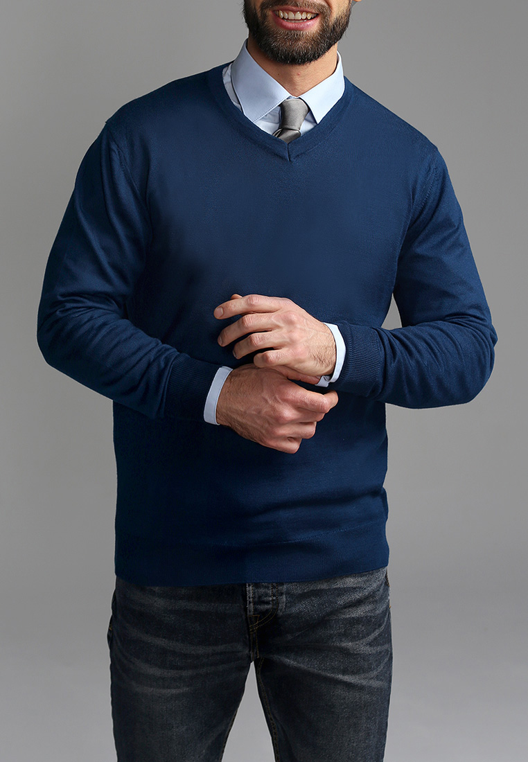 G124-EV (яр.синий) Джемпер мужской