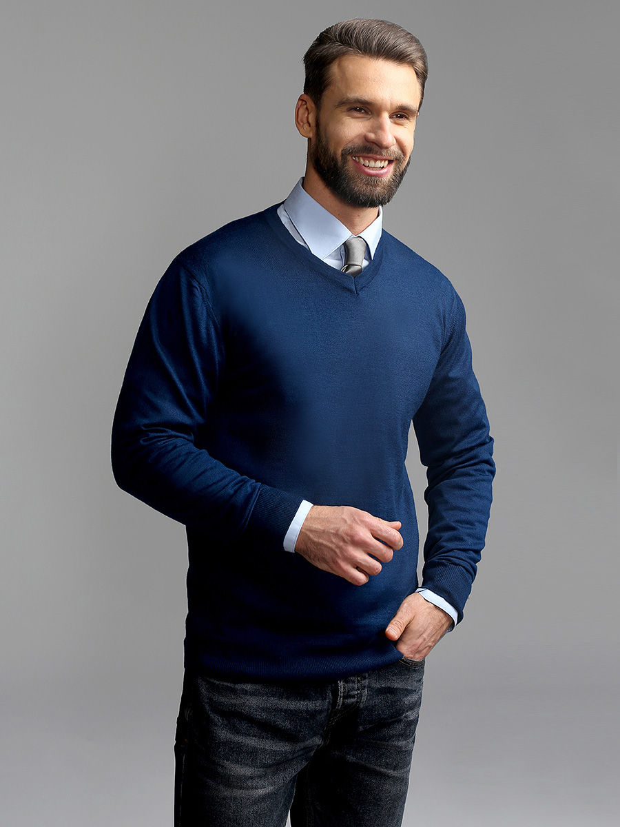 G124-EV (яр.синий) Джемпер мужской