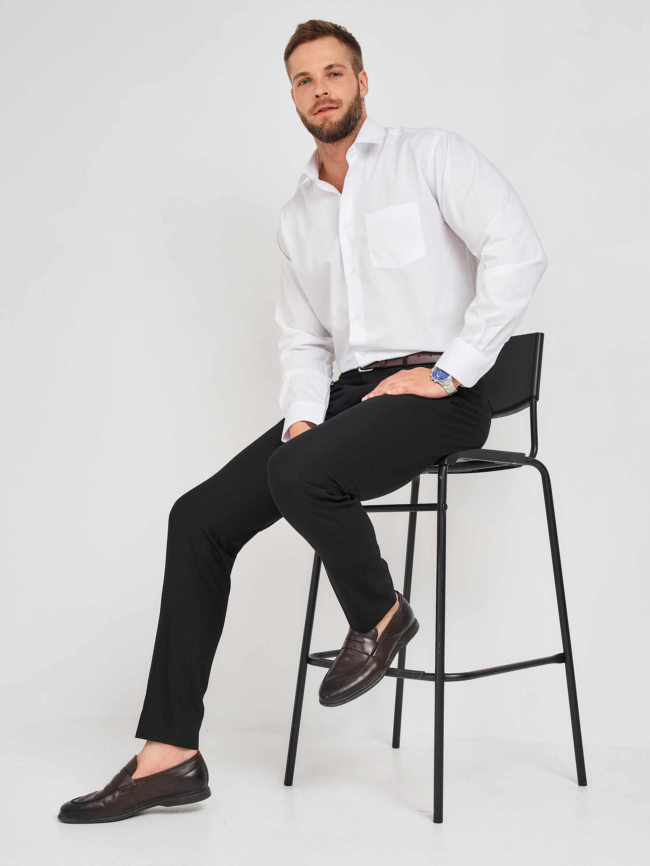 c100/157/ice Сорочка мужская длинный рукав