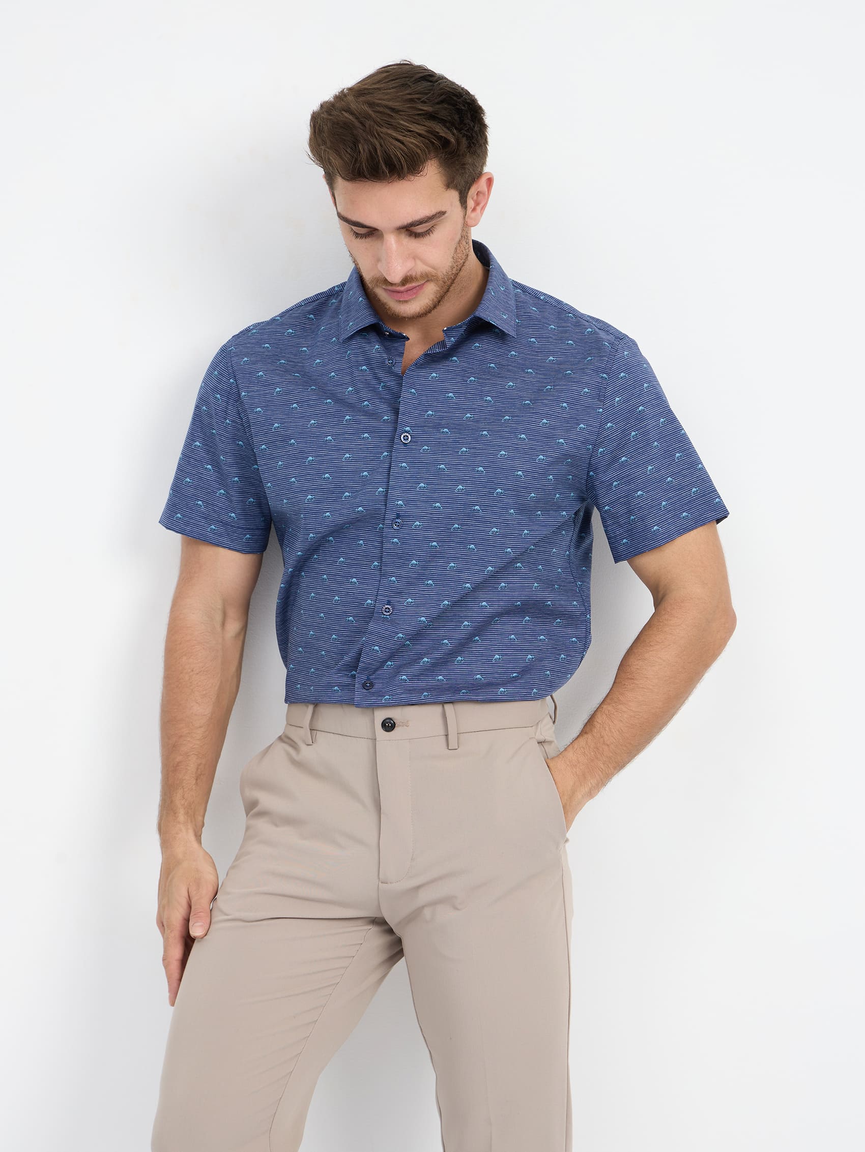 223/207/2832/ZN/1p STRETCH Сорочка мужская короткий рукав