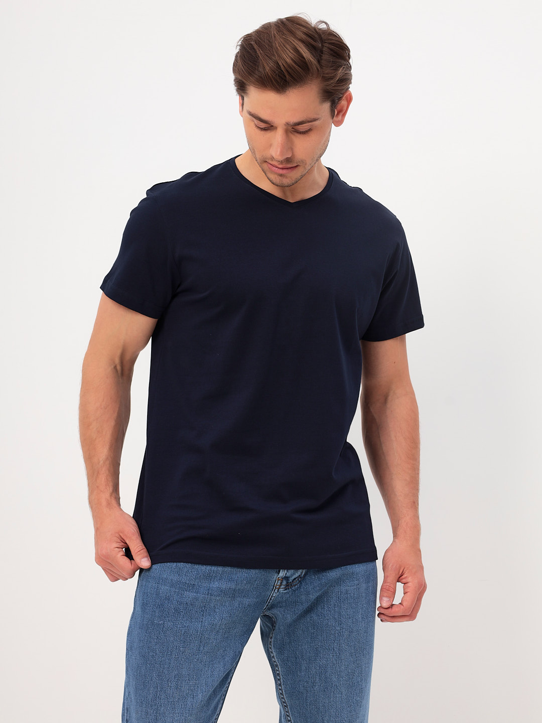 G146-KO-SA-S5106 (т.синий) Футболка мужская короткий рукав