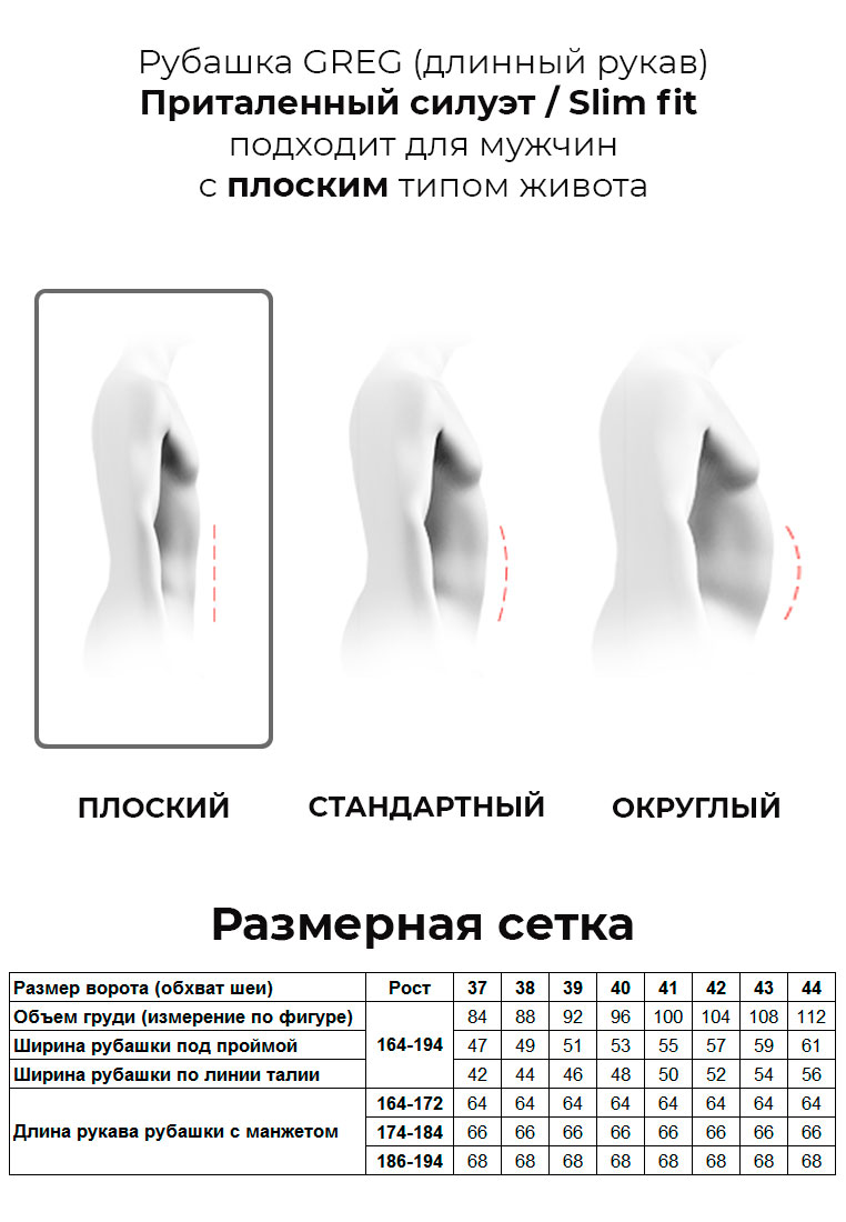 100/199/WHITE/ZV_GB Сорочка мужская длинный рукав