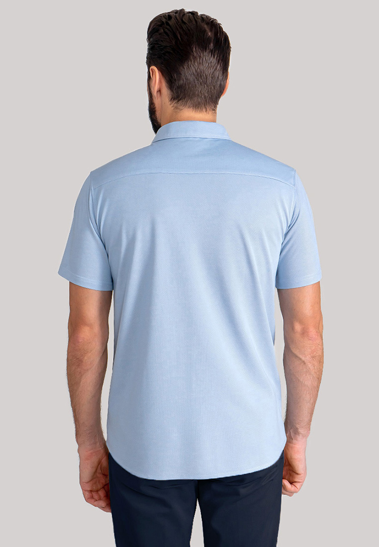 G143-RH03-15 (голубой) Батник мужской трикотажный короткий рукав