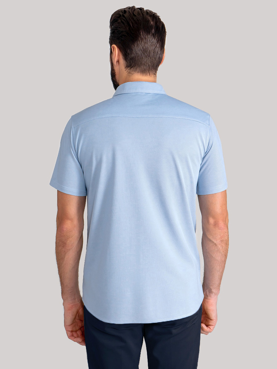 G143-RH03-15 (голубой) Батник мужской трикотажный короткий рукав