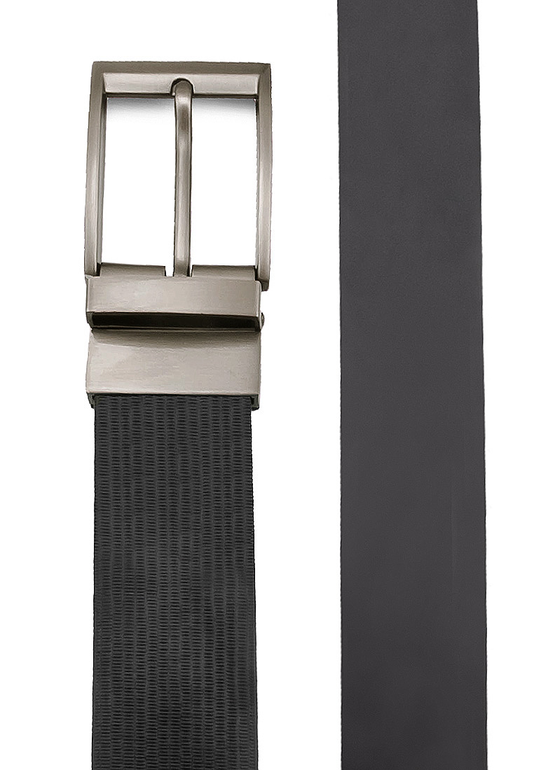 Gt384 кожа/кожа двустор. черный Ремень кожаный мужской