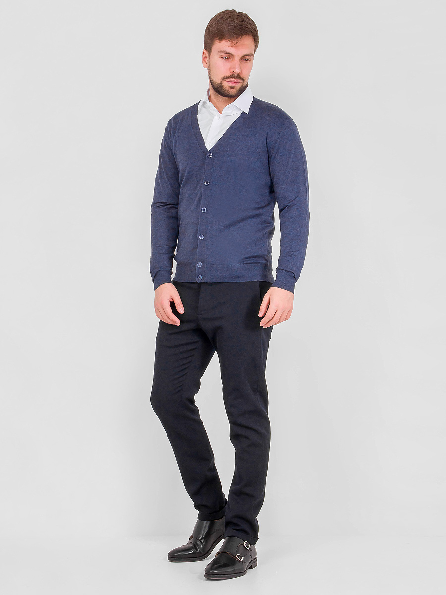 G135-AC272 (т.деним) Кардиган мужской