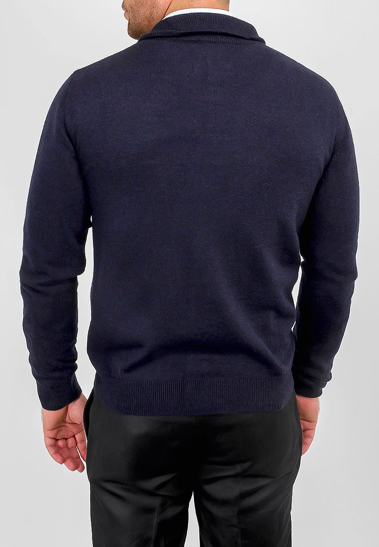 G137-12-ромб (т.синий/св.синий) Кардиган мужской